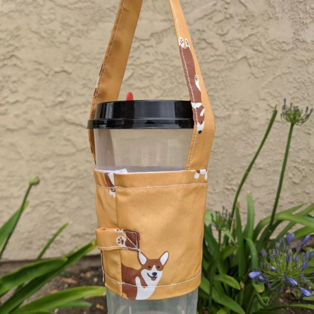 Boba cup holder corgi brown